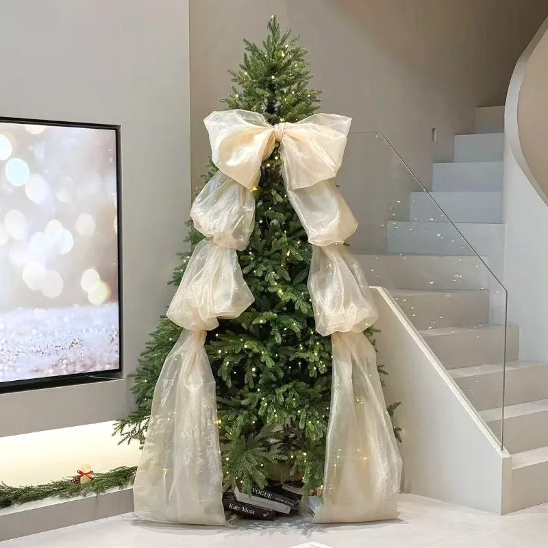 Oversized Pearlescent Yarn Bow Hanging Ornament Christmas Tree Party Arch Wreath Garland Decor