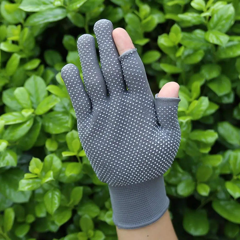 Unisex Cycling Gloves Open Finger Sunscreen Gloves 3D Particles Palm Fishing Glove Outdoor Sports Riding Driving Gloves