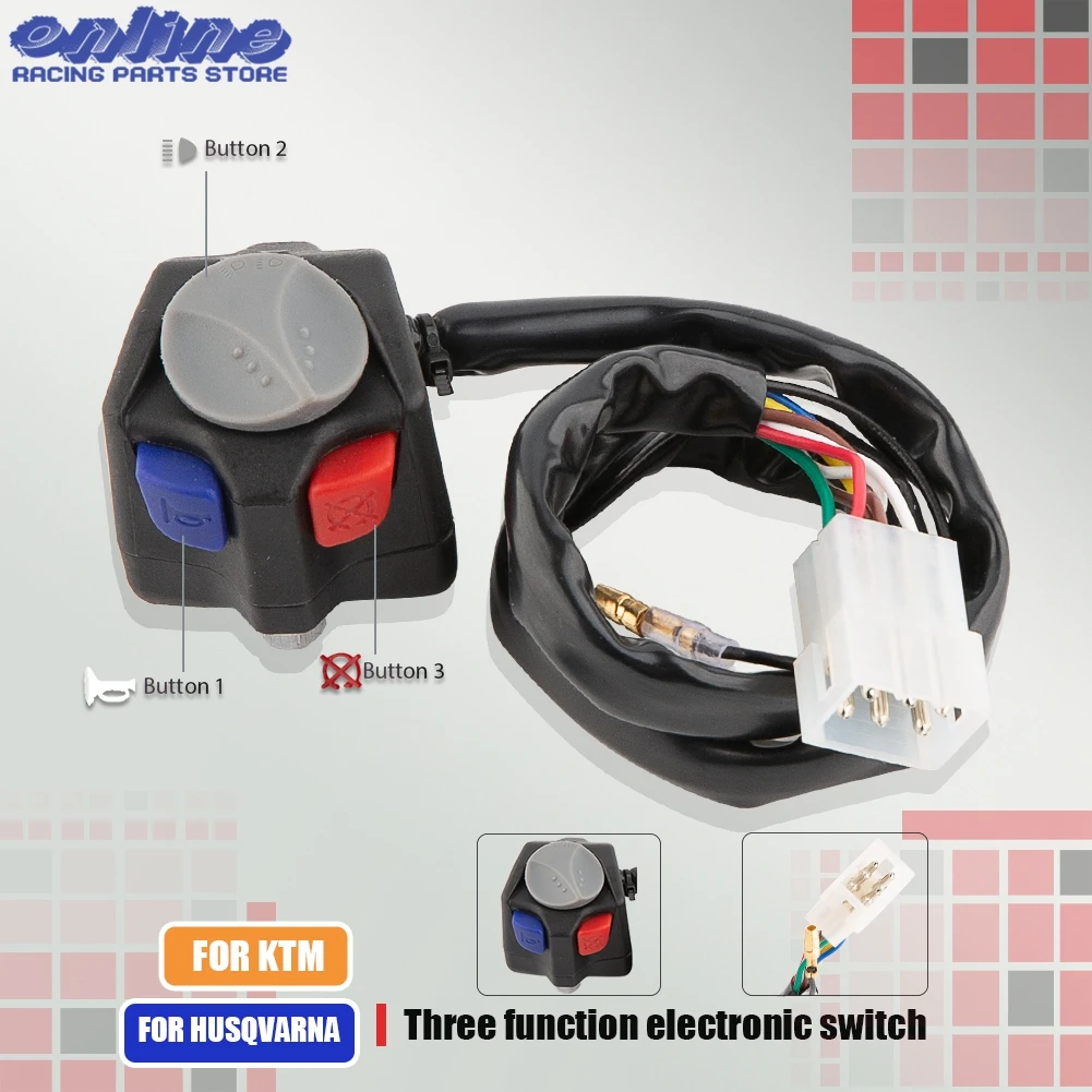 Motorcycle Universal Electric Flameout Starter Stop Horn Kill Switch Three Function Switch Button For KTM EXC-F SXF XC TE FE FX