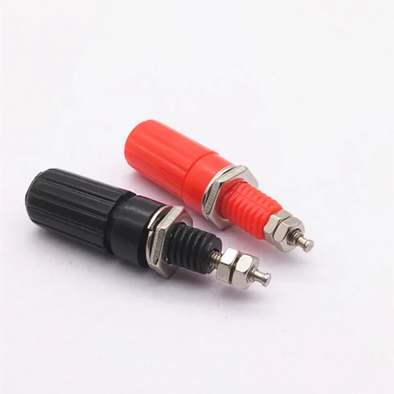 2PCS 1red and 1black Binding Post For Speaker 4mm Banana Plug Test Connectors adapter