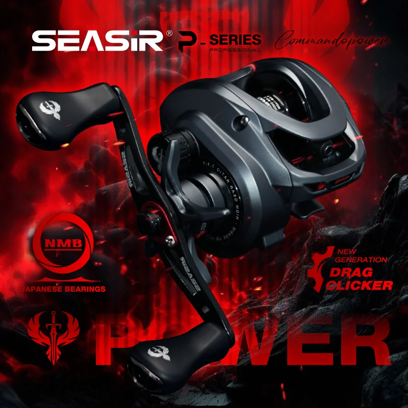 Seasir Commando Power Baitcaster Reel High Speed Gear Ratio 7.1:1  Drag 9kg New Generation Drag Clicker Fresh Saltwater Fishing