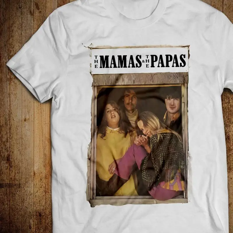 

Винтажная хлопковая белая футболка всех размеров The Mamas Papas Album