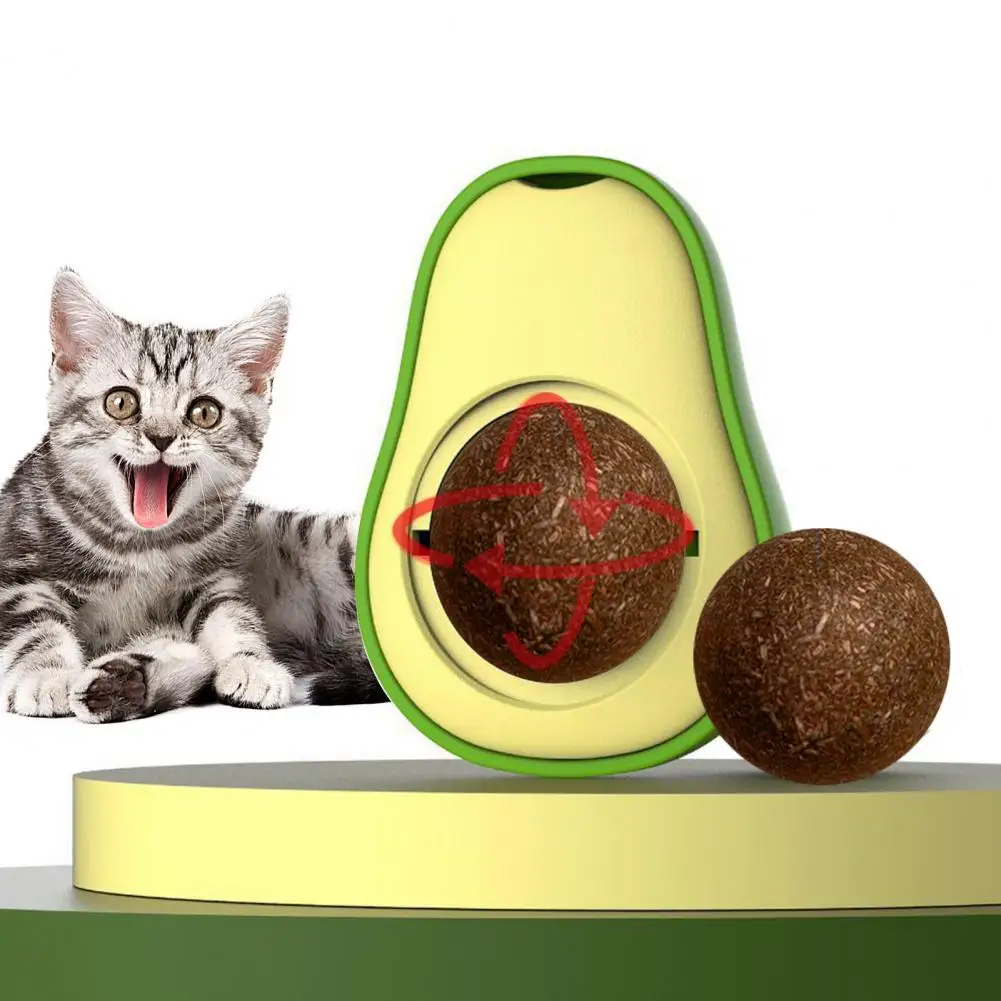 Cat Toy Catnip Creative Teeth Cleaning Toy Rotating Avocado Catnip Ball Cat Chew Toy Pet Supplies