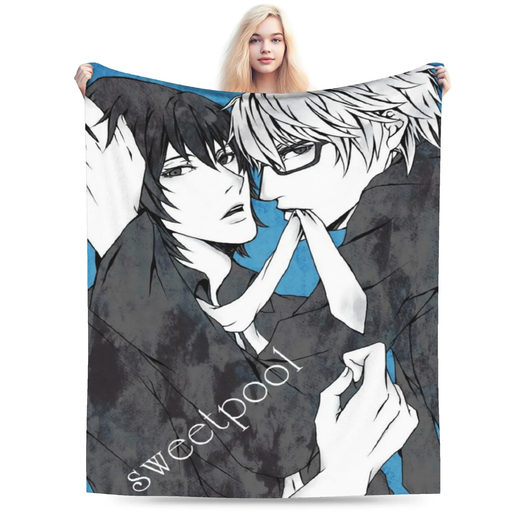Sweet pool anime cartoon Accessories Blanket Super Soft Warm  Throw Blankets for Sofa 50x60 Inches Multiple Sizes Bedding Throws