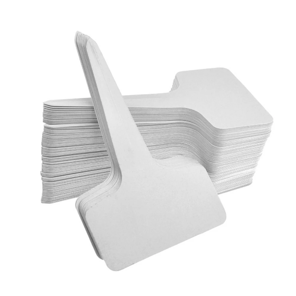 50pcs White Garden Labels Plant Waterproof Classification Sorting Sign Tag Ticket Plastic Writing Plate Board Plug In Card