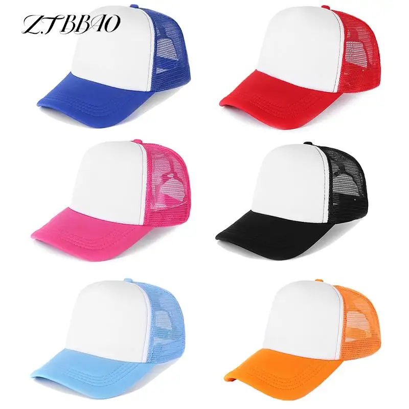 1PCS Summer Unisex Sun Hat Bicolor Duck Tongue Hat Cotton&polyester Adjustable Sponge Net Cap