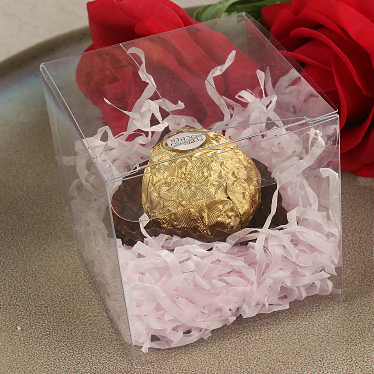10 pcs 4x4x4 Pet Cake Wedding Wedding Favors With Lids With Lidsations Plastic Pvc Packing Box Transparent Clear Treat