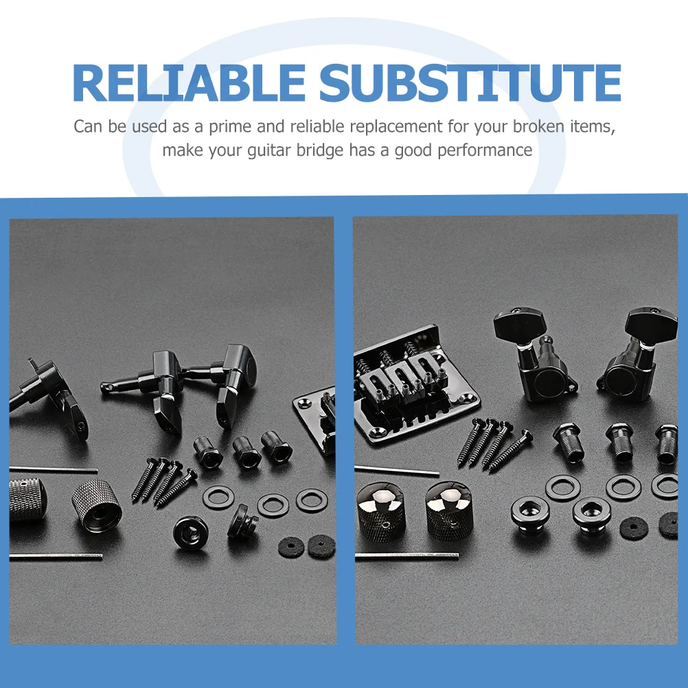 

1Set 3 String Guitar Bridge Accessories Kit Durable Metal Replacement for Three String Guitar Bridge Parts Control Knob