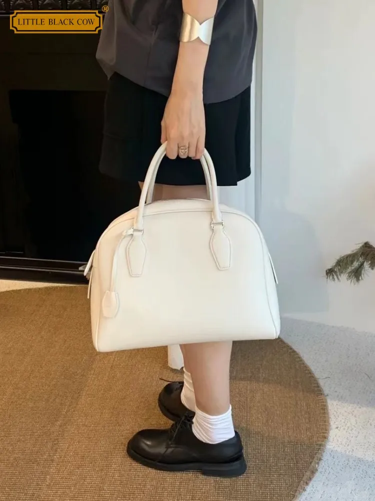 

2025 New Designer Ladies Genuine Leather Cowhide Handbag Fashion Strap Crossbody Bag Casual Women Large Capacity Shoulder Bag