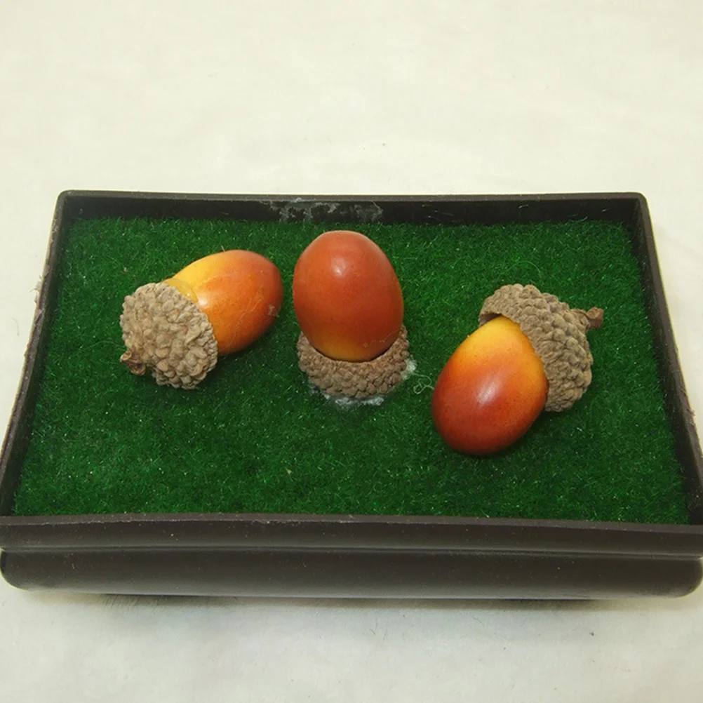 

50Pcs Artificial Acorn Ornament Lifelike Acorn for Drawing Reference Window Display Home Office Decor Photo