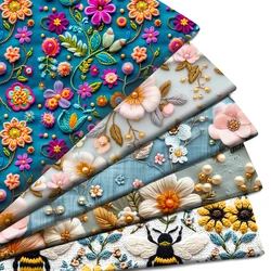 50*145cm Starfish Ocean 3D Imitation Printed Polyester/Pure Cotton Fabric Patchwork Sewing Quilt Fabric Needlework Cloth
