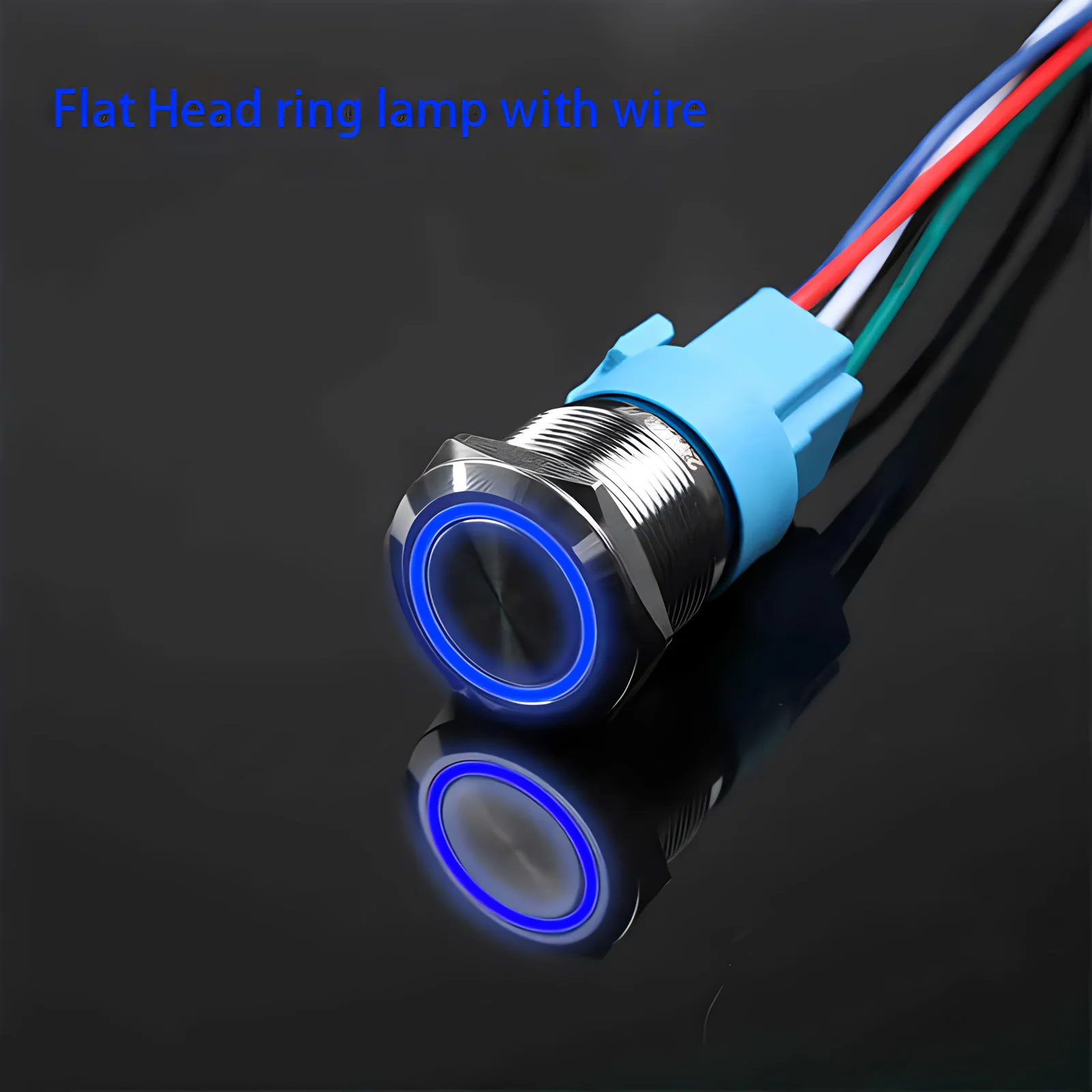 16mm 19mm 22mm Metall Druckschalter Momentary/Latching Flat Head Led Light Red Yellow Blue Green White 3V 12V 24V 220V