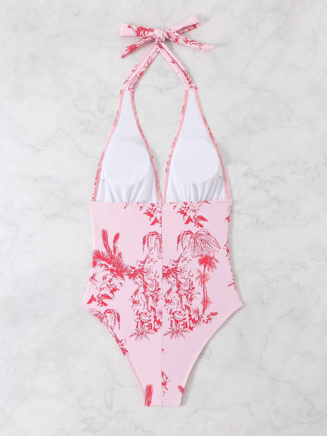 2026 Halter Monokini One Piece Swimsuit Women Printed Backless Swimwear Female Bathers Bathing Swimming Swim Suit Beachwear