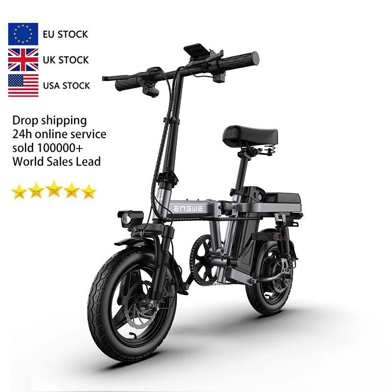

For ENGWE T14 Electric Folding City Bike With 250W Motor And 48V 10Ah Lithium Battery Portable Electric Bike Single Speed Gear