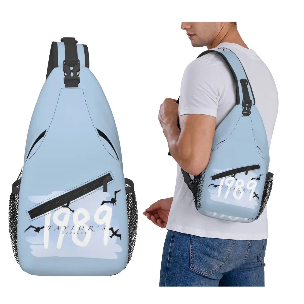 

1989 Taylor's Version Chest Bag Men Sling Crossbody Backpack Chest Bag Travel Hiking Daypack Shoulder Bag