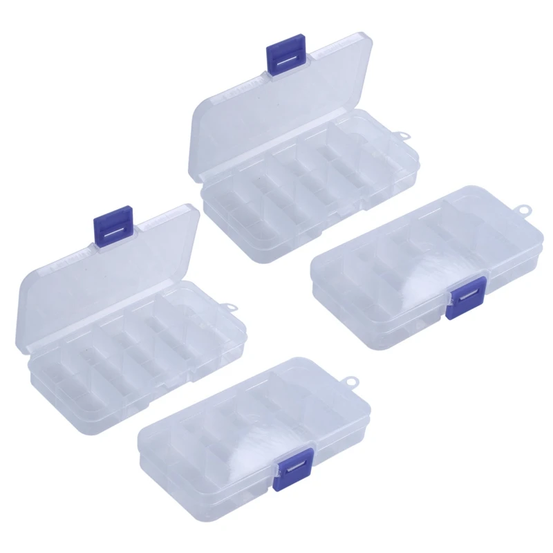 4Pcs 10-Slot Portable Plastic Resistors Electronic Component Case Box