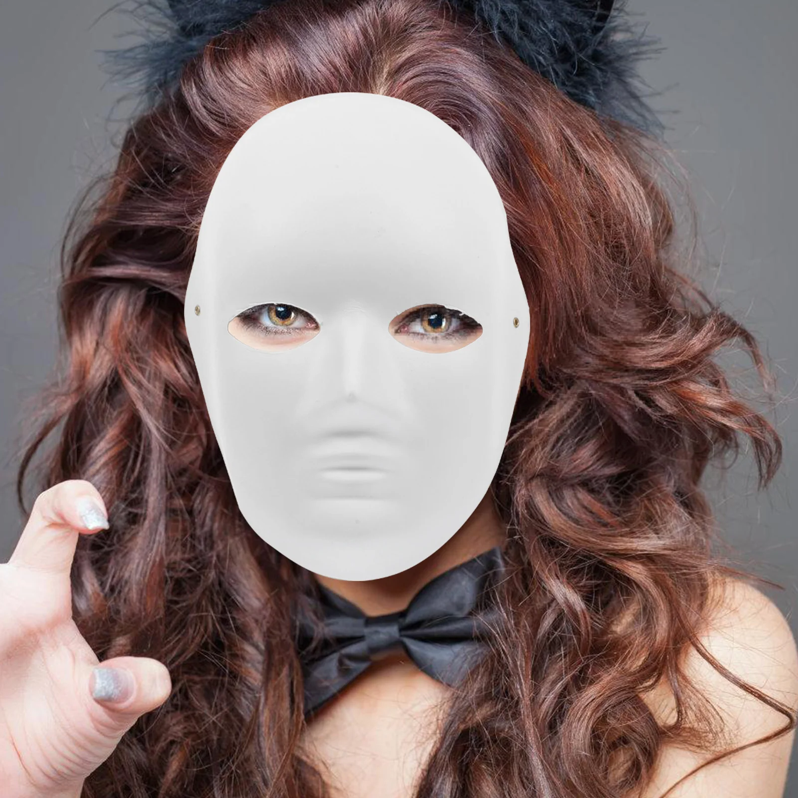 

1 set 1 Set Handmade Blank Paper Diy Paintable Face White Masquerade Costume Mask For Women Creative Graffiti Design Lightweight
