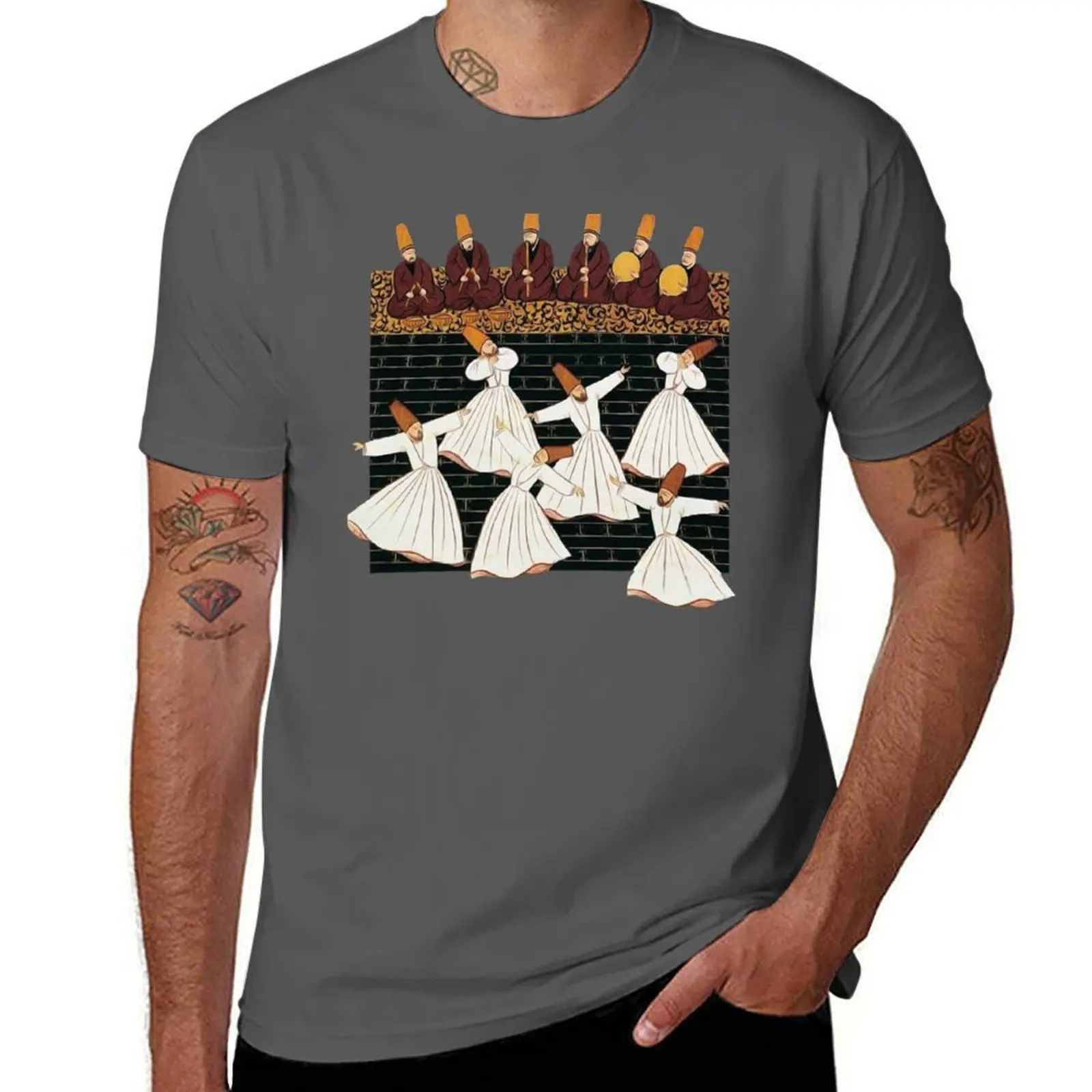 

Ottoman Miniature: Whirling Dervishes T-Shirt Casual Minimalist Short Sleeve Top