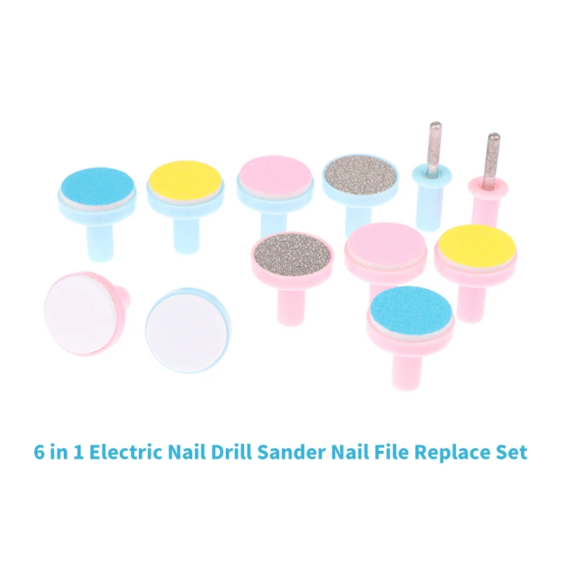 6 قطعة منصات ملف الطفل مسمار المتقلب استبدال رأس مطحنة وسادة كليبرز الكهربائية رؤساء القرص الصنفرة الرضع حديثي الولادة البولندية تو