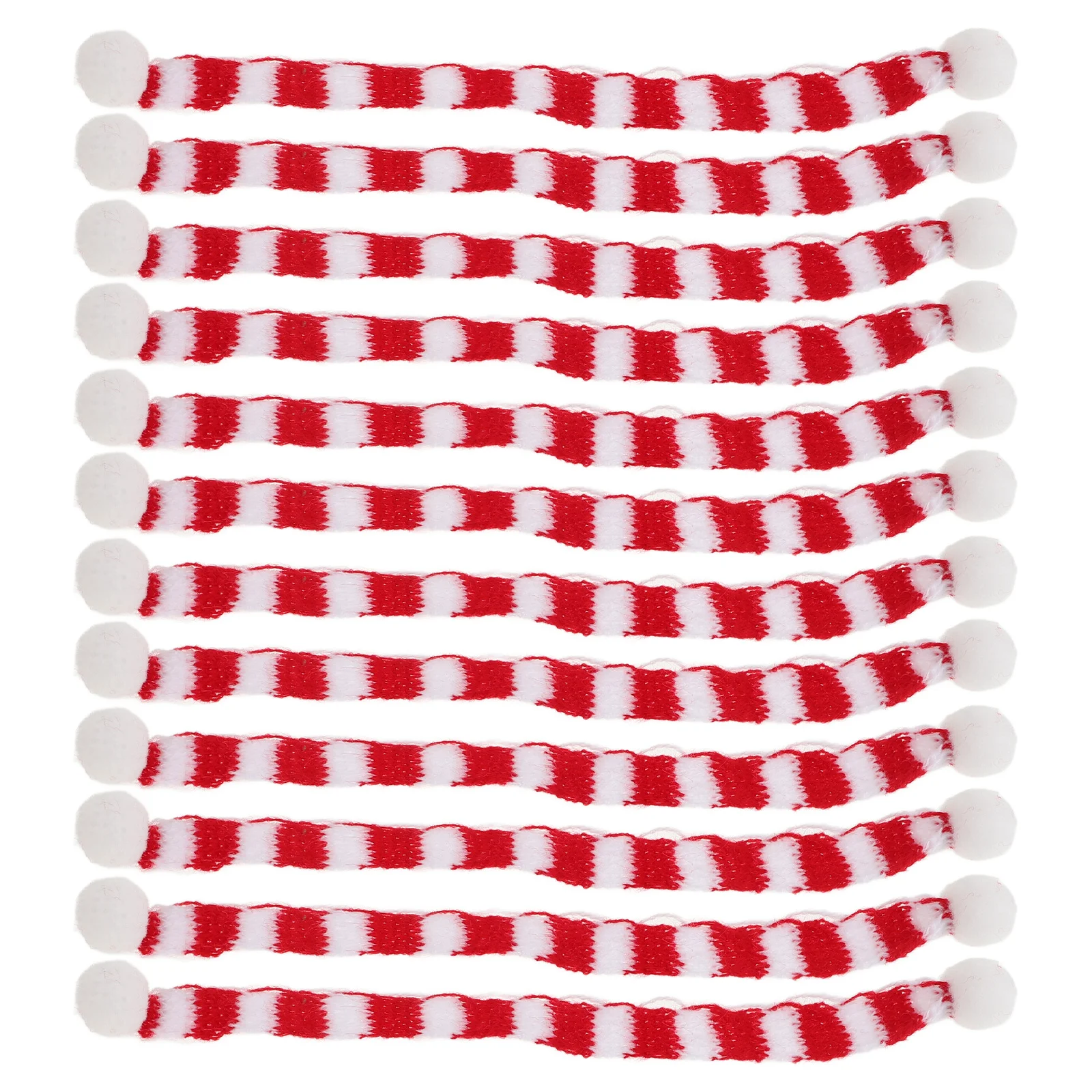 

12 Pcs Mini Christmas Scarf Ornaments for Toys Craft Decoration Dolls Tree Bottle Cover Crafts