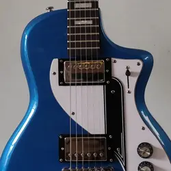 High quality Electric Guitar customize 6-String Metallic Blue Rosewood Fretboard Maple Neck