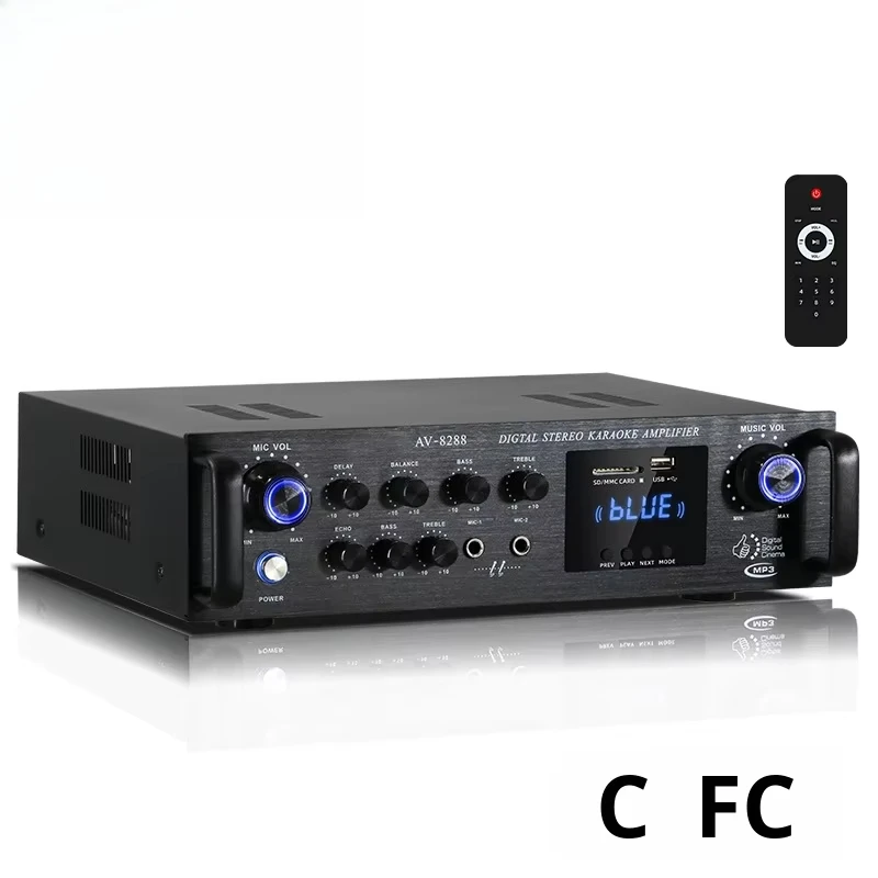 High-Power 400W Home & Car Audio System Built-in for Blue Tooth Amplifier Card Slot USB & 12V/220V Optical Coaxial Inputs Metal