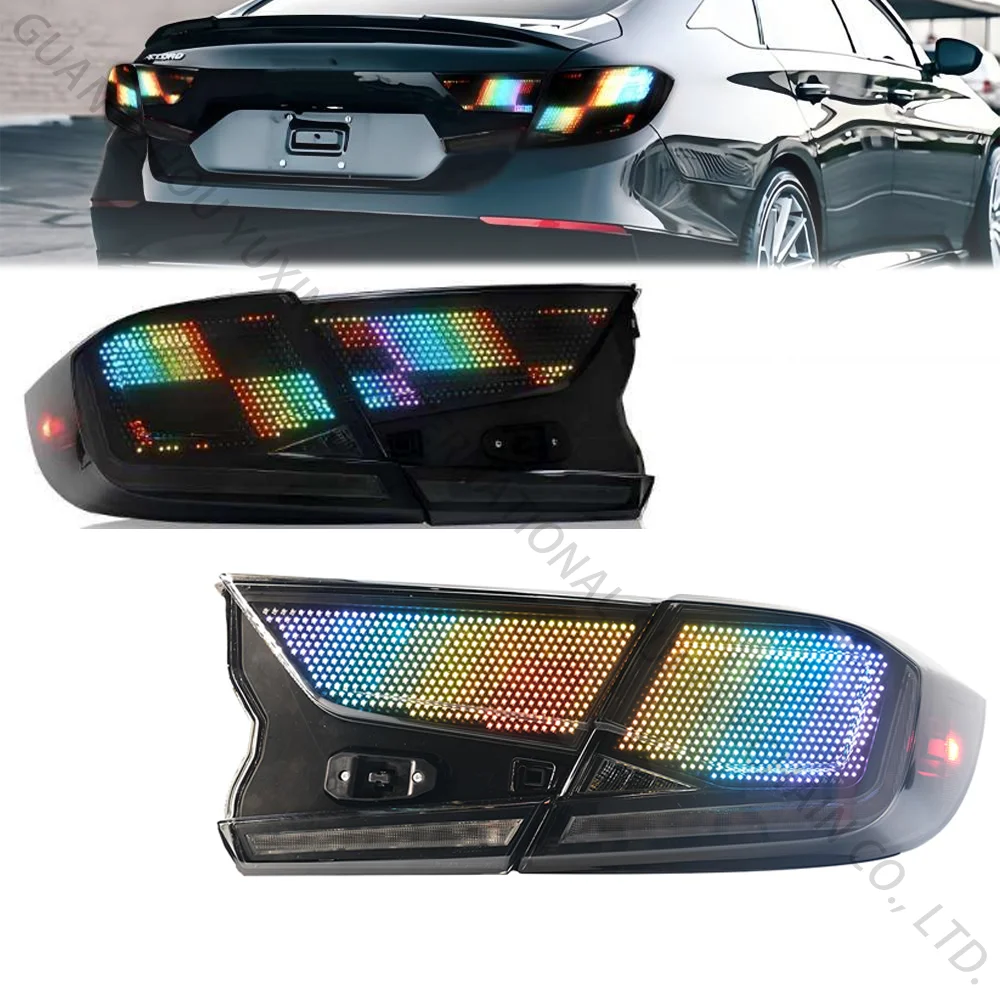مجموعة مصابيح خلفية RGB تلقائية لهوندا أكورد 10th Gen 2018-2022 ملحقات المصابيح الخلفية الجديدة الرقمية 2019 2020 2021
