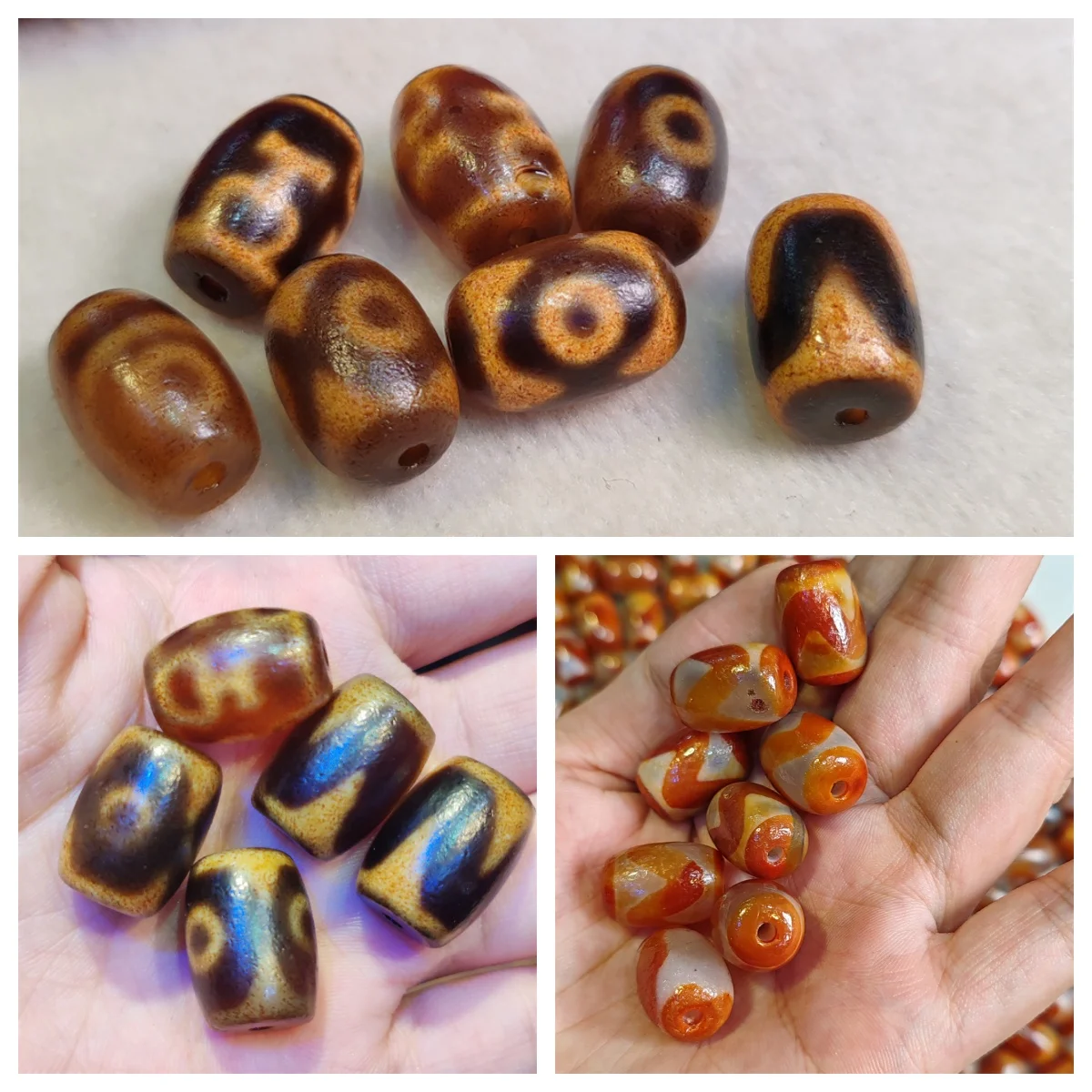 100pcs/lot Limited time Super discounted Advanced craft Taiwan variety old pulp weathered Tibetan dzi Loose beads wholesale