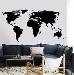 Big World Map Vinyl Wall Stickers Office School Classroom Home Living Room Bedroom Room Art Wall Decoration Stickers Kids Gifts