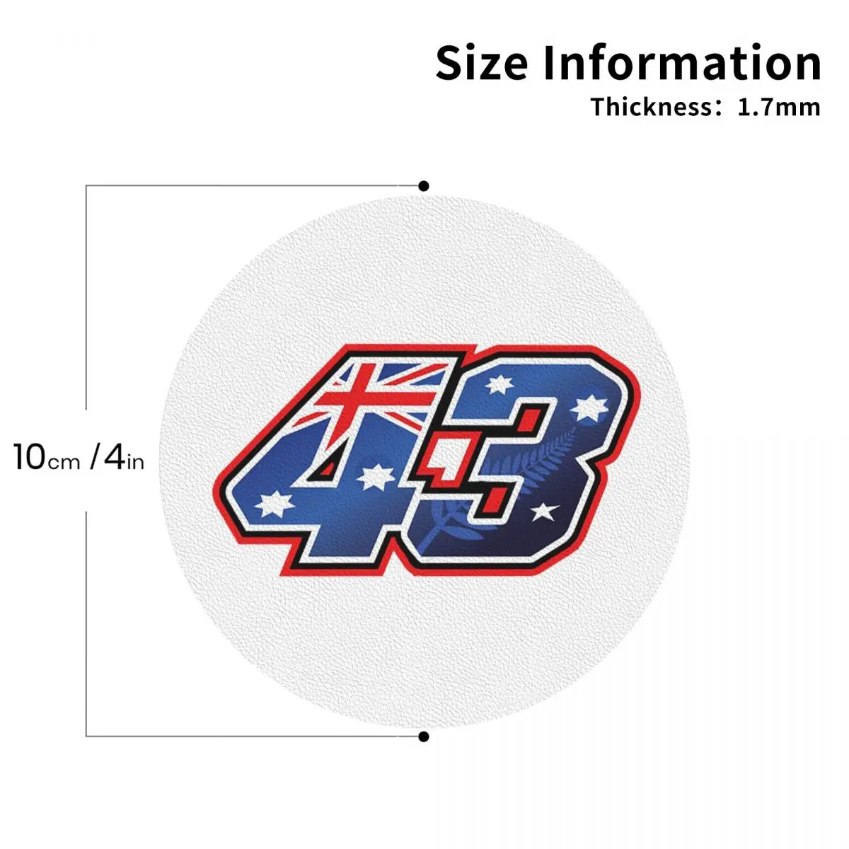 

Jack Miller Number 43 Australia Coasters Leather Placemats Insulation Coffee Mats For Home Kitchen Dining Pads Set of 4