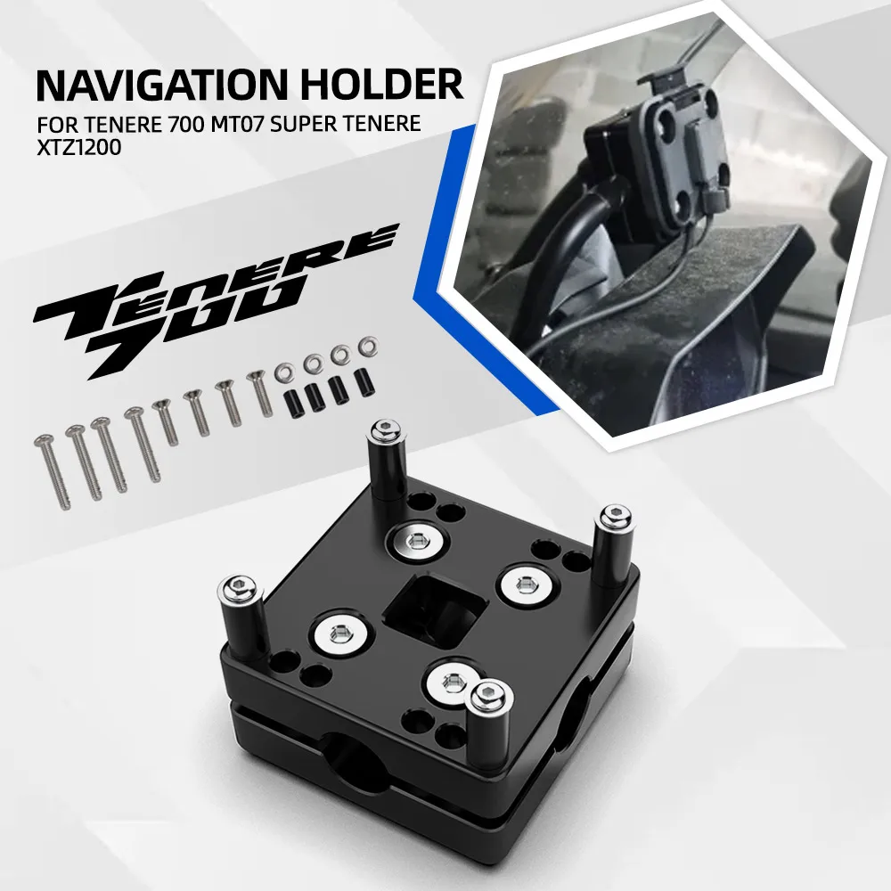 12MM Universal GPS Holder Bar Clamp Navigation Bracket Phone GPS Holder For Yamaha Tenere 700 MT07 Super Tenere XTZ1200 Aprilia