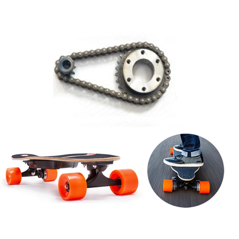B50C DIY Electric Skateboard Gear Wheels Kit 04C 2 Points Chain Wheel Gear 27 Gear Electric Diy Wheels,9X27 G 8Mm D