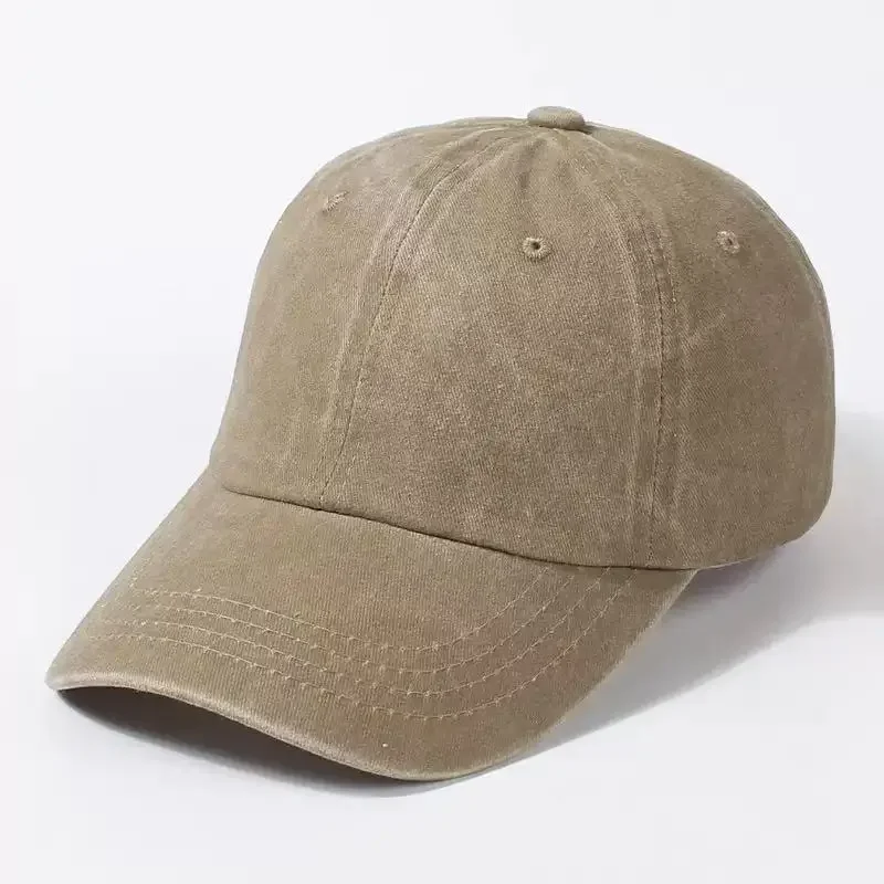 Washed Cotton Adjustable Solid Color Baseball Cap Women Men Unisex Couple Cap Fashion Dad Hat Snapback Cap High Quality