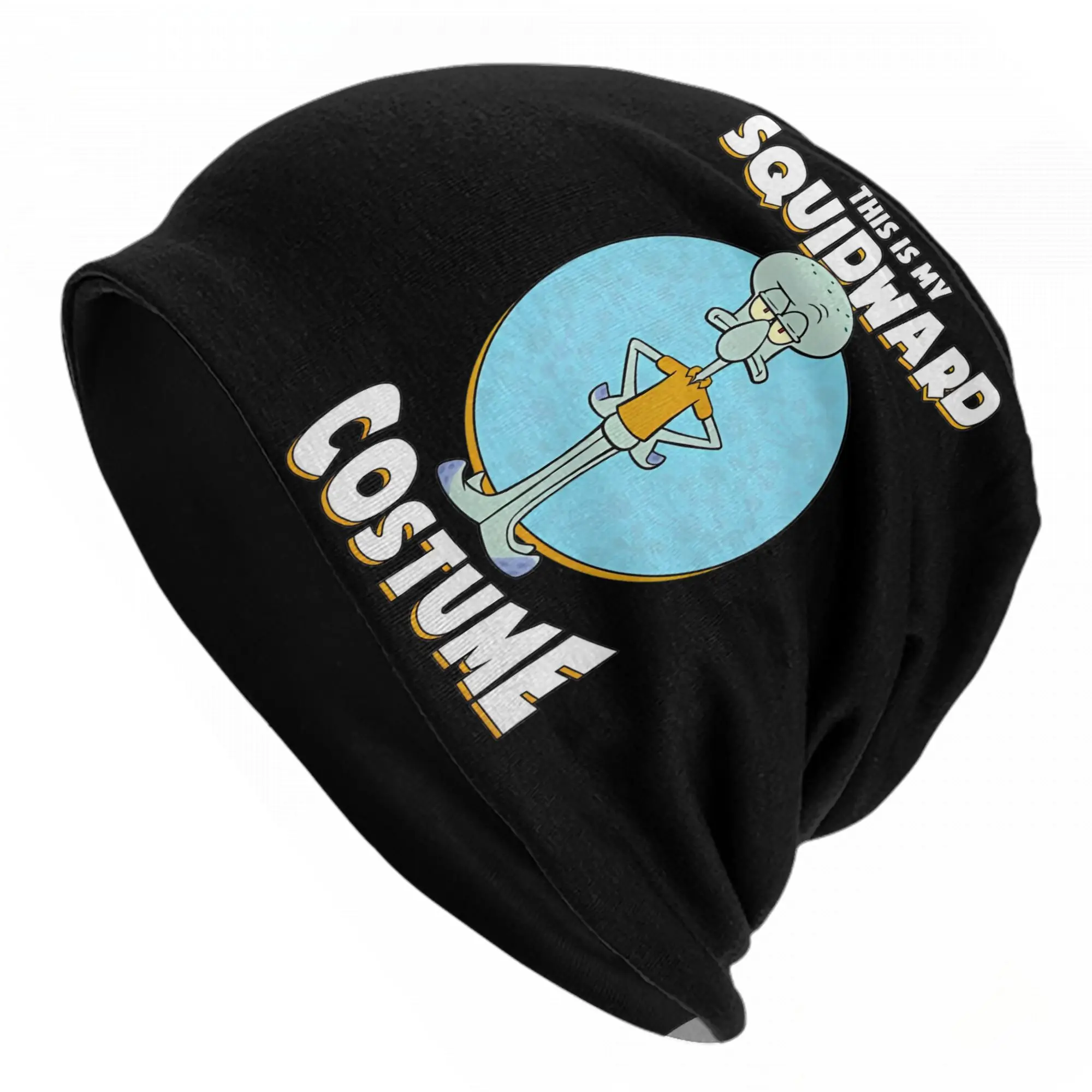 SpongeBobed  Halloween Squidward Costume  Cap Humor Vintage Men Outdoor Skullies Beanies Hats Warm Dual-use Bonnet Knitting Hats