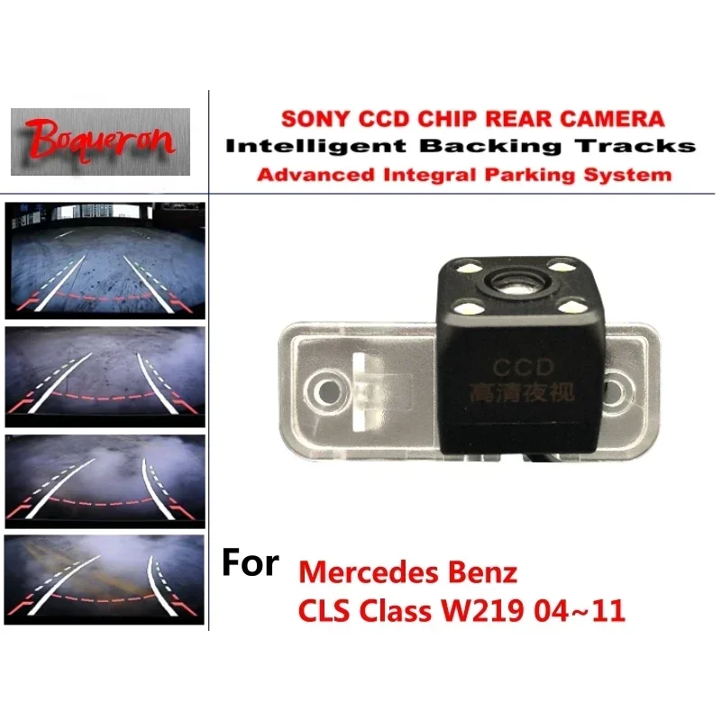 for Mercedes Benz CLS Class W219 04~11 CCD Car Backup Parking Camera Intelligent Tracks Dynamic Guidance Rear View Camera