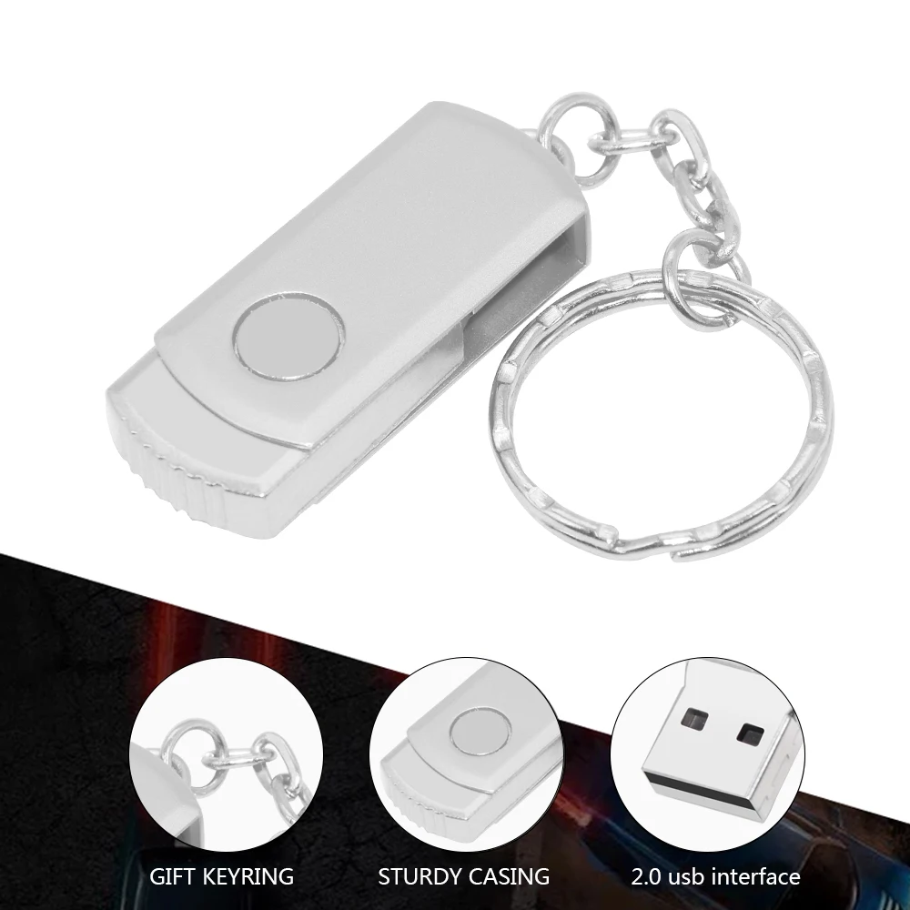 Klasyczny obrotowy dysk USB 2.0 metalowy Pendrive 256GB 32GB 64GB 128GB Pendrive pamięć usb pióro Pendrive dysk Flash breloczek