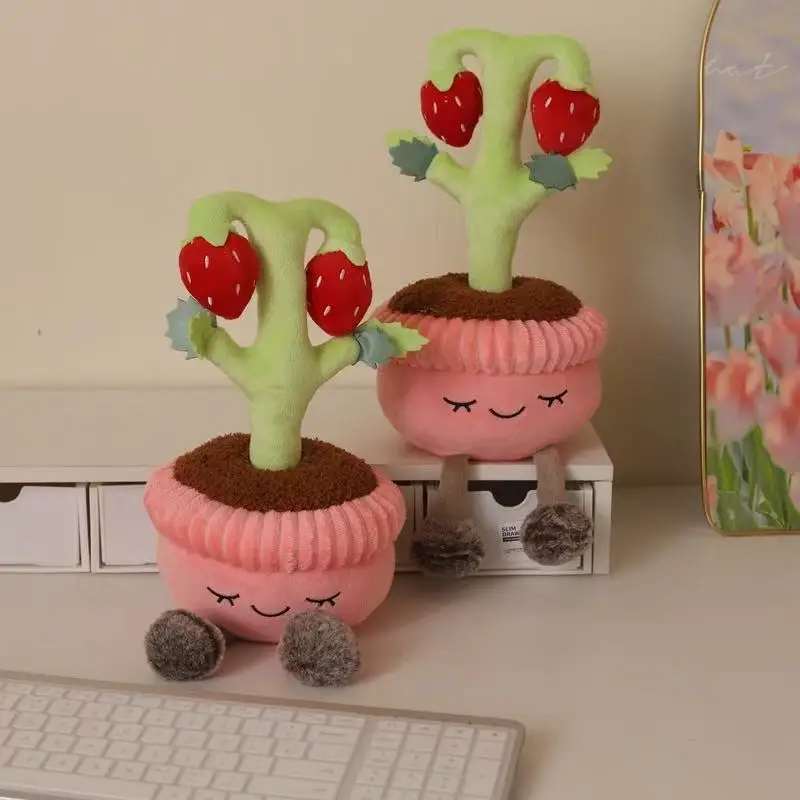 

Jellycat's new strawberry potted stuffed plush toy figurine, cartoon anime cute, Thanksgiving gift for friends, fun doll