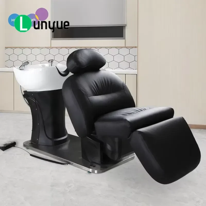Japanese Adjustable Barber Shop Hair Furniture Modern Head Spa Equipment Wear Resistant Leather 1 Motor Portable For
