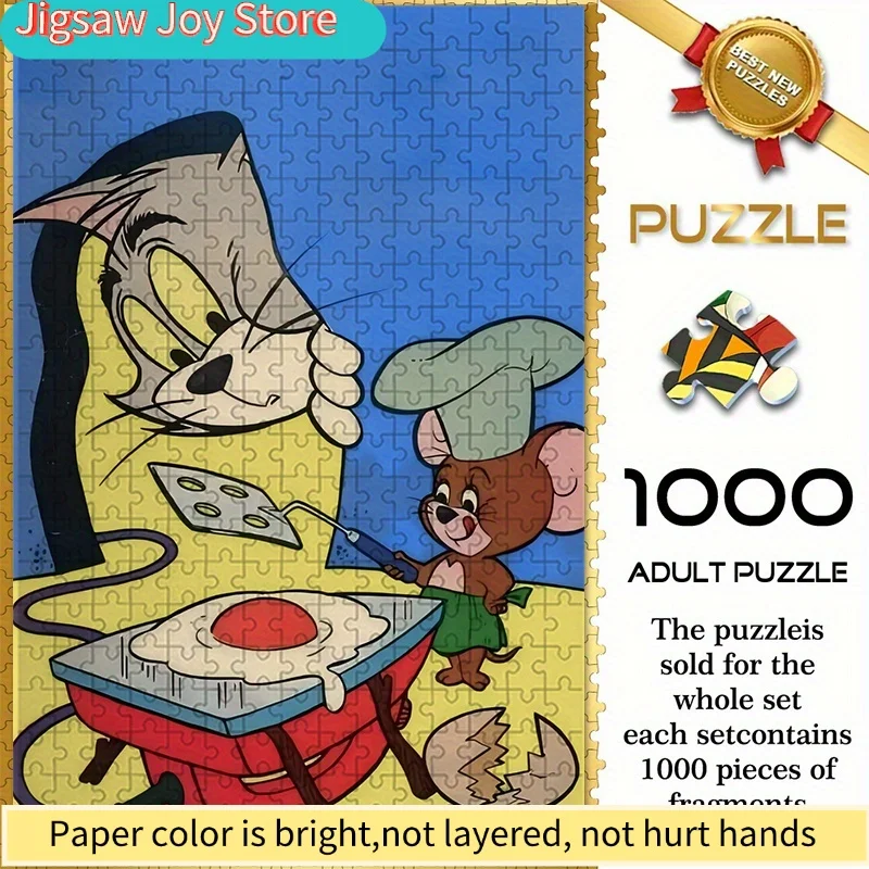 

of Warner Bros. Seamless Puzzles Z8.27-64, Featuring Tom And Jerry'S Kitchen Antics, Measuring , Durable And Thick Puzzles, Pe
