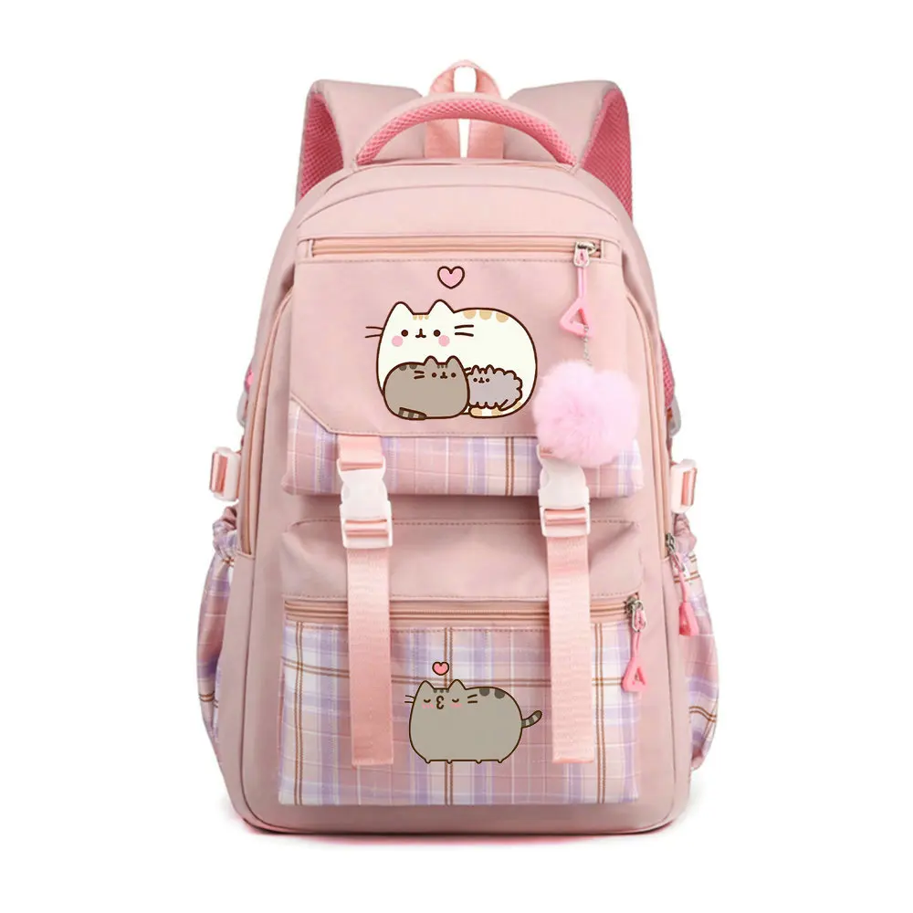 Fat Cat Student School Backpack Cartoon Kawaii Boys Girls Rucksacks College Mochila Teenager Casual Travel Bags