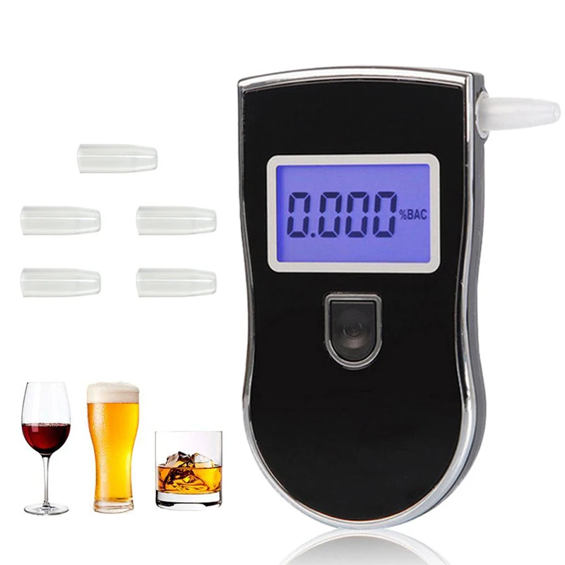 

NEW Hot Selling Digital Breath Alcohol Tester Car Breathalyzer Portable Police Alcohol Meter Wine Test AT818