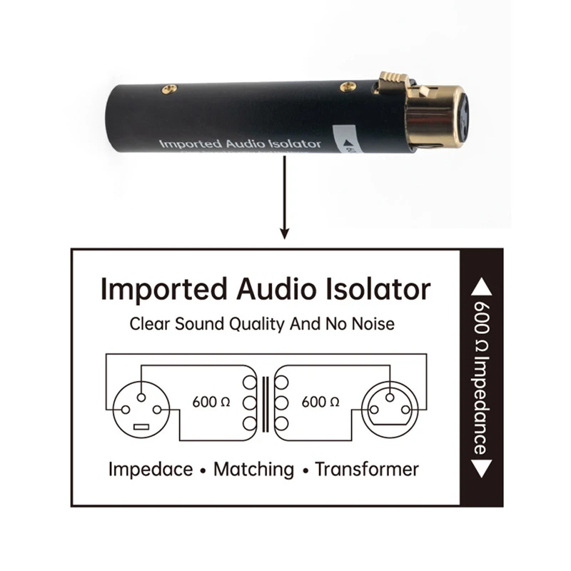 Professional Component Parts Audio Noise Isolator Signal Isolation Stereo Splitter Filter Karon Male To XLR Female To Female