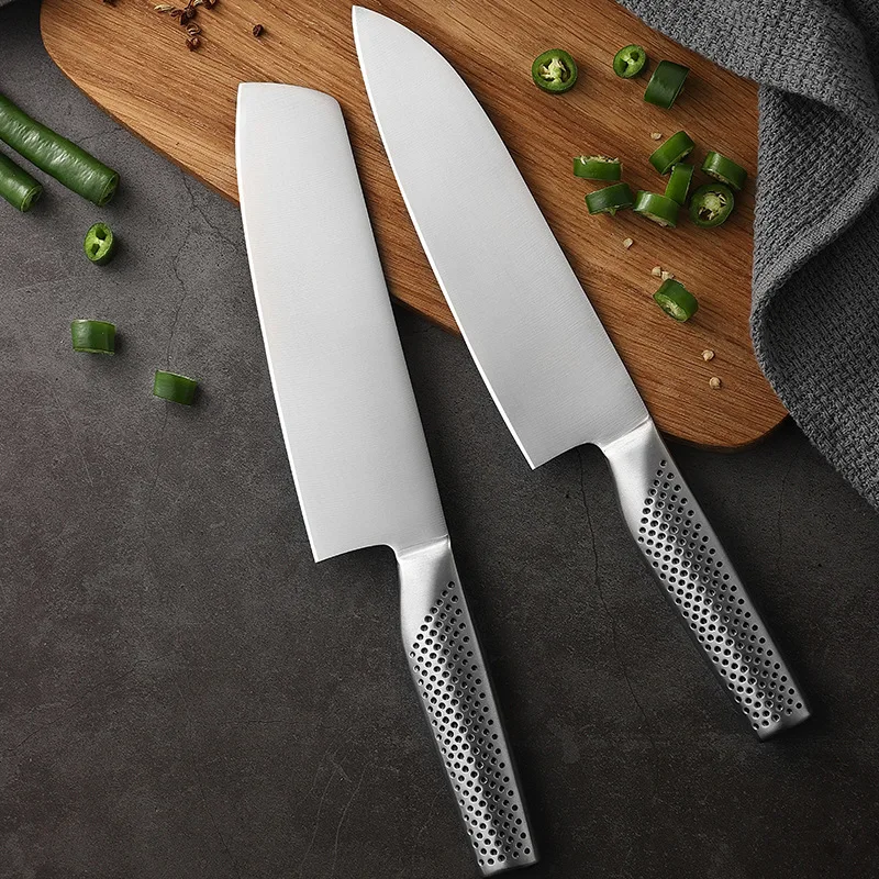 7 Polegada multifuncional de aço inoxidável simples moderno novo resistente e estável faca do chef para cozinhas domésticas e profissionais