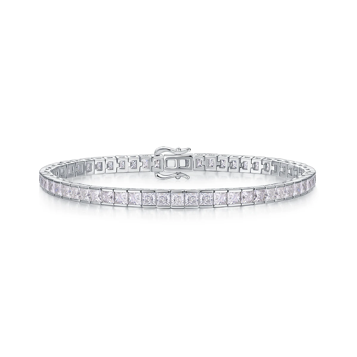 3*3MM D colour VVS1 moissanite tennis bracelet, S925 silver 18K gold plated, with GRA certificate, unisex bracelet