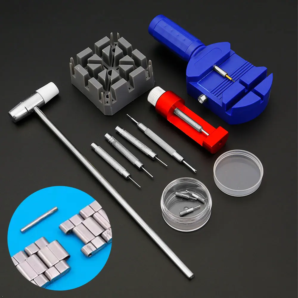 Metal Watch Repair Tool Adjusting Watch Strap Tool Set with Watch Pin Band Bracelet Link Pin Tool Remover Easy To Remove Adjust