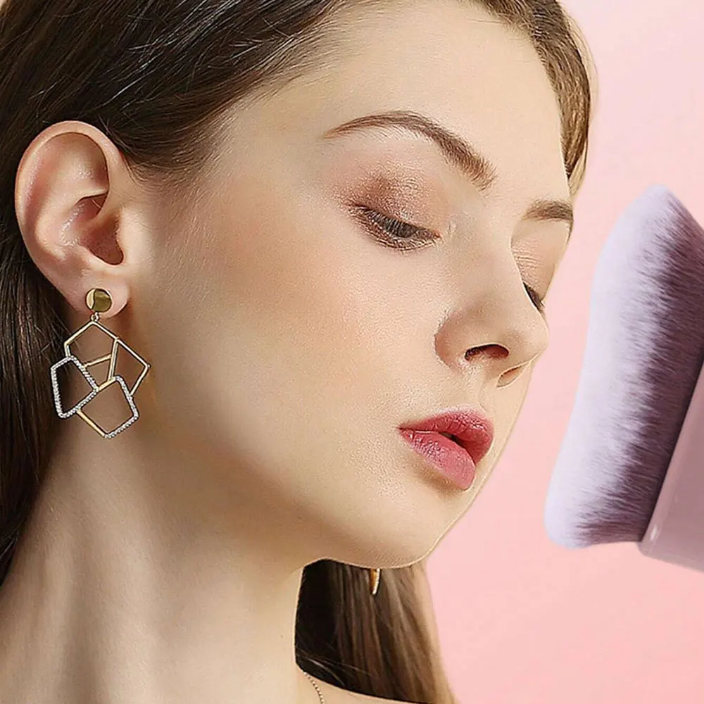 فرشاة أساس مسطحة متموجة محمولة ، وجه ناعم وملائم تمامًا ، ملمس ناعم جدًا ، مثالي للمبتدئين ، 1. #5