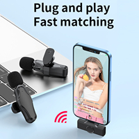 K10 Wireless Lapel Microphone Clip-on Mic Plug & Play Type-C for Phone Pad PC with Noise Cancelling for Vlog Gaming Streaming