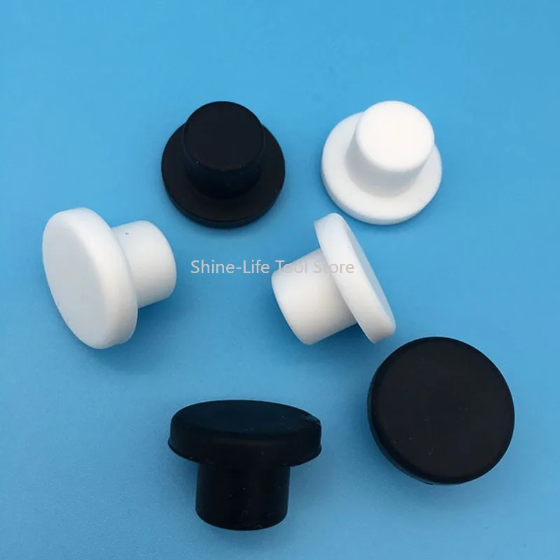 White/Black 2~14mm T-Shaped Solid Silicone Rubber Inner Hole Stopper High-temperature Resistant Sealing Plug
