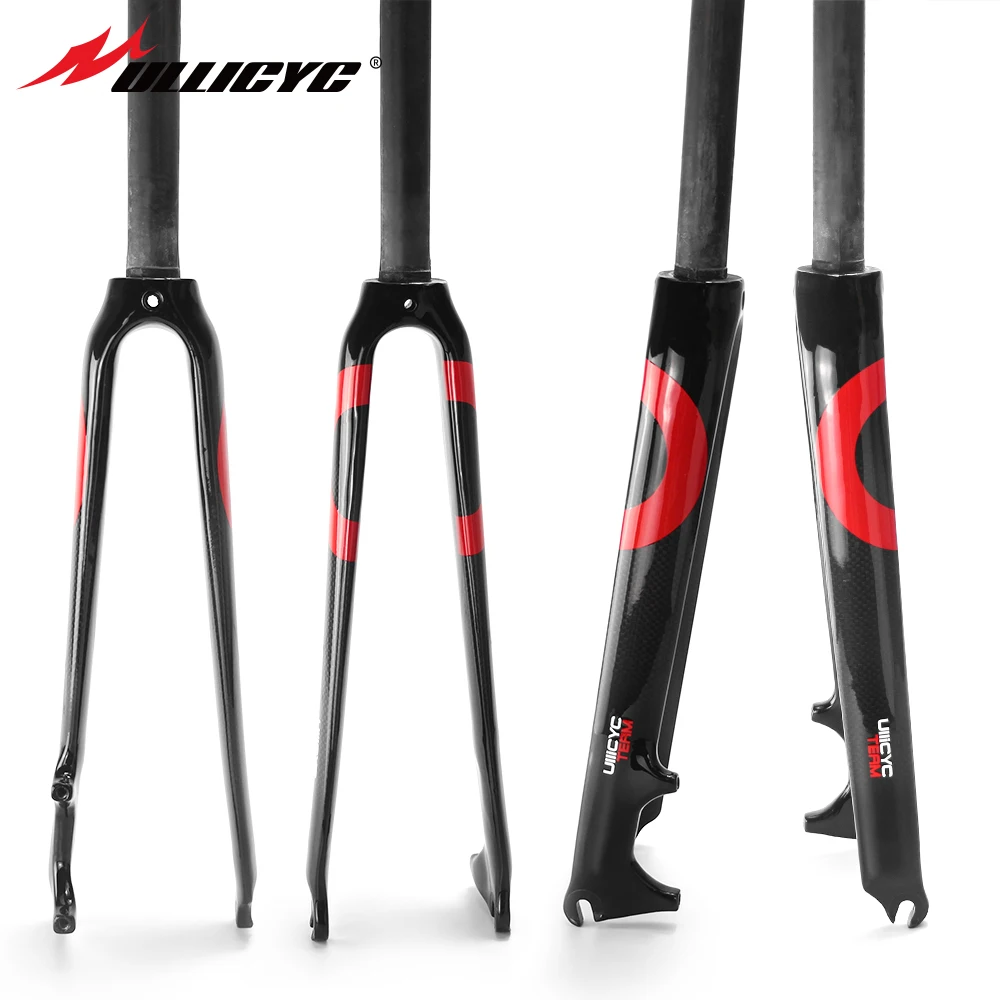 

ULLICYC 3k Full carbon fiber road bike fork 28.6mm ROAD BIKE hard fork bicycle parts 1-1/8"inch Disc brake max 700c