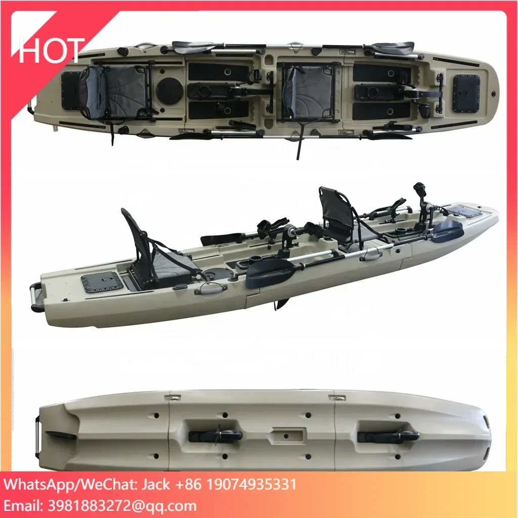 

Vicking New Designed 4.36M 2 Person Modular Fishing Kayak With Pedals Detachable Foldable Kayak With Electric Motor